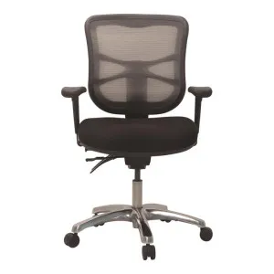 Buro Metro Mesh Back Fabric Office Chair with Arms, Aluminium Base, Black by Buro Seating, a Chairs for sale on Style Sourcebook