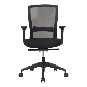 Buro Mentor Mesh Back Fabric Office Chair with Arms, Nylon Base, Black by Buro Seating, a Chairs for sale on Style Sourcebook