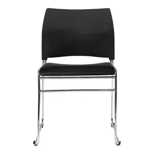 Buro Maxim Vinyl & Metal Sled Client Chair, Black / Chrome by Buro Seating, a Chairs for sale on Style Sourcebook