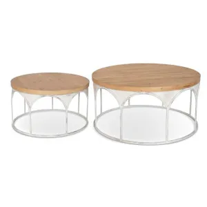 Julian 2 Piece Timber & Iron Round Coffee Table Set, 80/60cm by Houe, a Coffee Table for sale on Style Sourcebook