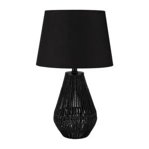 Carter Metal & Paper Rope Base Table Lamp, Black by Domus Lighting, a Table & Bedside Lamps for sale on Style Sourcebook