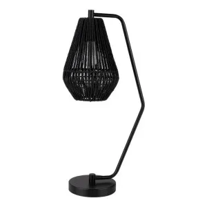 Carter Metal & Paper Rope Desk Lamp, Black by Domus Lighting, a Desk Lamps for sale on Style Sourcebook