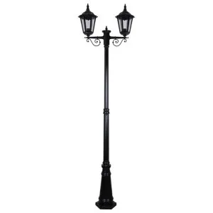 Chester Italian Made IP43 Exterior Post Lantern, 2 Light, Style A, 242cm, Black by Domus Lighting, a Lanterns for sale on Style Sourcebook