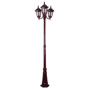 Chester Italian Made IP43 Exterior Post Lantern, 3 Light, Style B, 235cm, Burgundy by Domus Lighting, a Lanterns for sale on Style Sourcebook