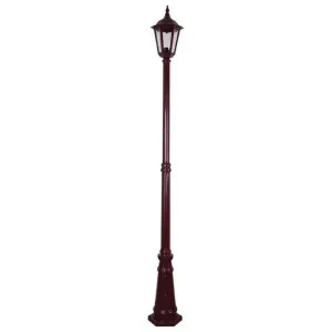 Chester Italian Made IP43 Exterior Post Lantern, 1 Light, 229cm, Burgundy by Domus Lighting, a Lanterns for sale on Style Sourcebook