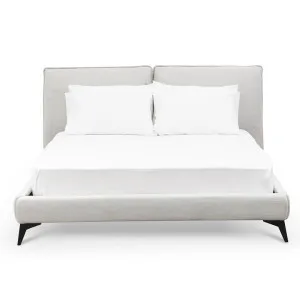 Olgod Boucle Fabric Platform Bed, King, Pearl Grey by Conception Living, a Beds & Bed Frames for sale on Style Sourcebook