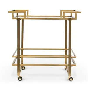 Jimberly Stainless Steel & Glass Bar Cart, Gold by Conception Living, a Sideboards, Buffets & Trolleys for sale on Style Sourcebook