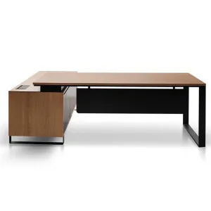 Laverne Executive Office Desk, Right Return, 230cm, Natural / Black by Conception Living, a Desks for sale on Style Sourcebook