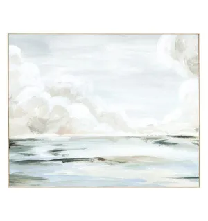 Calm Horizon Natural Veneer Framed Canvas - 150cm x 120cm by James Lane, a Painted Canvases for sale on Style Sourcebook