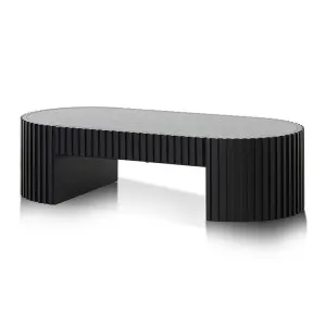 Maggie 1.3m Oval Coffee Table - Full Black Oak by Interior Secrets - AfterPay Available by Interior Secrets, a Coffee Table for sale on Style Sourcebook