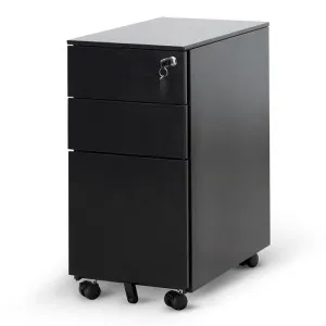 Russel 3 Drawers Slim Mobile Pedestal - Black by Interior Secrets - AfterPay Available by Interior Secrets, a Dressers & Chests of Drawers for sale on Style Sourcebook