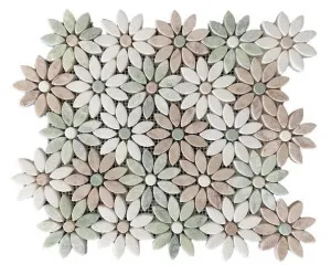 Dahlia Honed Flower Marble Mosaic by Tile Republic, a Marble Look Tiles for sale on Style Sourcebook
