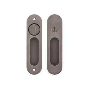 Leroy Sliding Door Privacy Set - Brushed Gunmetal by ABI Interiors Pty Ltd, a Door Knobs & Handles for sale on Style Sourcebook