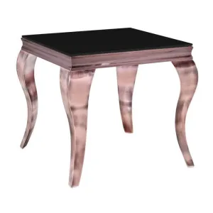 Tresor Glass Top Stainless Steel Side Table, Copper / Black by Brighton Home, a Side Table for sale on Style Sourcebook