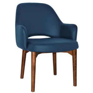 Albury Commercial Grade Vinyl Tub Chair, Timber Leg, Blue / Light Walnut by Eagle Furn, a Chairs for sale on Style Sourcebook
