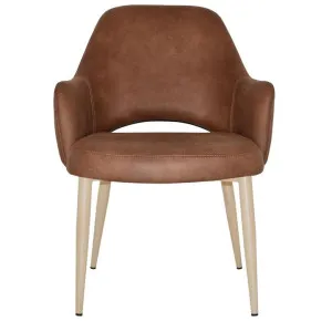 Albury Commercial Grade Eastwood Fabric Tub Chair, Metal Leg, Tan / Birch by Eagle Furn, a Chairs for sale on Style Sourcebook