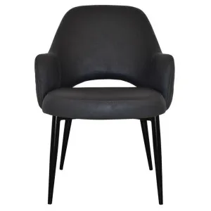 Albury Commercial Grade Pelle / Benito Fabric Tub Chair, Metal Leg, Onyx / Black by Eagle Furn, a Chairs for sale on Style Sourcebook
