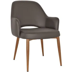 Albury Commercial Grade Vinyl Tub Chair, Metal Leg, Charcoal / Light Oak by Eagle Furn, a Chairs for sale on Style Sourcebook