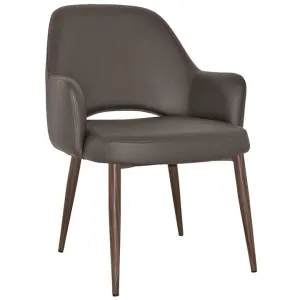 Albury Commercial Grade Vinyl Tub Chair, Metal Leg, Charcoal / Light Walnut by Eagle Furn, a Chairs for sale on Style Sourcebook