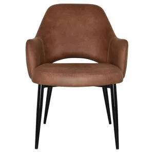 Albury Commercial Grade Eastwood Fabric Tub Chair, Metal Leg, Tan / Black by Eagle Furn, a Chairs for sale on Style Sourcebook