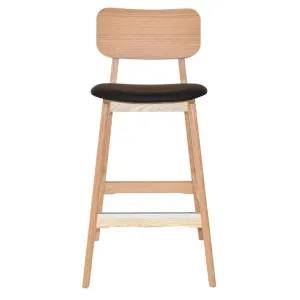 Sedona Commercial Grade American Ash Timber Bar Stool, Vinyl Seat, Natural / Black by Eagle Furn, a Bar Stools for sale on Style Sourcebook