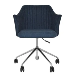 Coogee Commercial Grade Gravity Fabric Gas Lift Office Armchair, V2, Navy / Silver by Eagle Furn, a Chairs for sale on Style Sourcebook