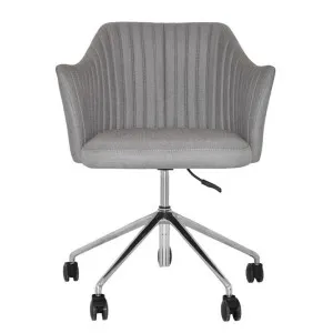 Coogee Commercial Grade Gravity Fabric Gas Lift Office Armchair, V2, Steel / Silver by Eagle Furn, a Chairs for sale on Style Sourcebook