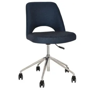 Albury Commercial Grade Gravity Fabric Gas Lift Office Chair, V2, Navy / Silver by Eagle Furn, a Chairs for sale on Style Sourcebook