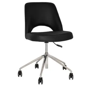 Albury Commercial Grade Vinyl Gas Lift Office Chair, V2, Black / Silver by Eagle Furn, a Chairs for sale on Style Sourcebook