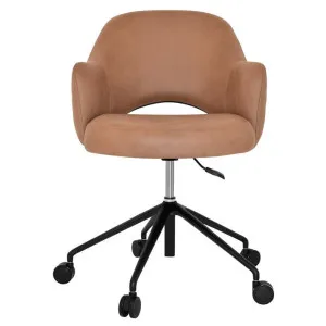 Albury Commercial Grade Pelle / Benito Fabric Gas Lift Office Armchair, V2, Tan / Black by Eagle Furn, a Chairs for sale on Style Sourcebook