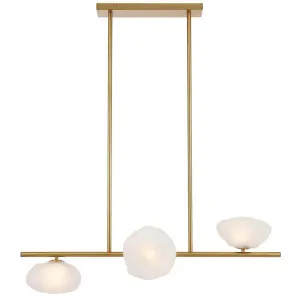 Zecca Iron & Glass Horizontal Pendant Light, 3 Light, Antique Gold / Opal by Telbix, a Pendant Lighting for sale on Style Sourcebook