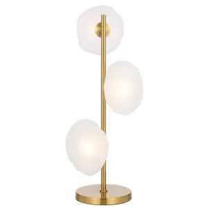 Zecca Iron & Glass Table Lamp, Antique Gold / Opal by Telbix, a Table & Bedside Lamps for sale on Style Sourcebook