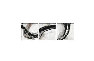 Set of 3 Hand Painted Abstract Wall Art Canvas 150cm x 50cm by Luxe Mirrors, a Artwork & Wall Decor for sale on Style Sourcebook