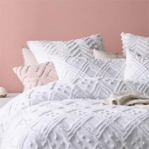 Park Avenue Medallion Cotton Vintage Washed White European Pillowcase by null, a Cushions, Decorative Pillows for sale on Style Sourcebook