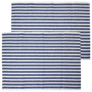 Maison Ribbed Cotton Placemat, Set of 2, Navy Stripe by NF Living, a Table Cloths & Runners for sale on Style Sourcebook
