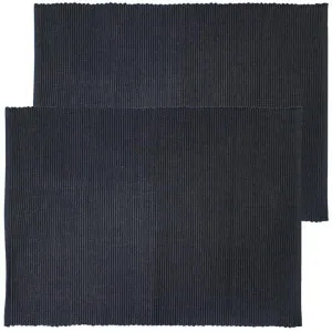 Une Cotton Placemat, Set of 2, Black by NF Living, a Table Cloths & Runners for sale on Style Sourcebook