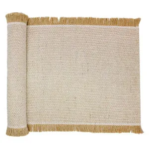 Bio Jute Table Runner, 180x33cm, White Slash by NF Living, a Table Cloths & Runners for sale on Style Sourcebook
