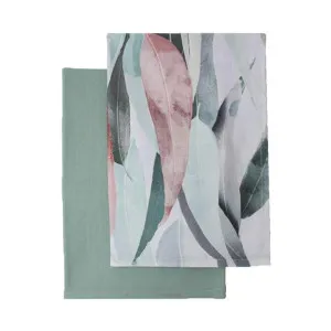Eucalyptus Leaves Cotton Tea Towel Set, Pack of 2 by NF Living, a Tea Towels for sale on Style Sourcebook