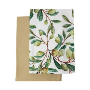 Olive Fest Cotton Tea Towel Set, Pack of 2 by NF Living, a Tea Towels for sale on Style Sourcebook