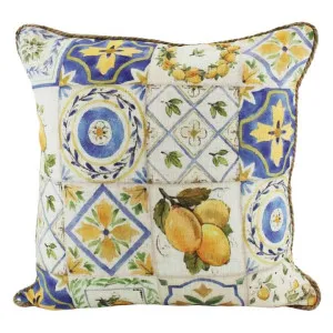 Lemon Tile Linen Scatter Cushion by NF Living, a Cushions, Decorative Pillows for sale on Style Sourcebook