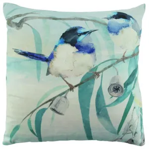 Fairy Wren Duet Velvet Scatter Cushion by NF Living, a Cushions, Decorative Pillows for sale on Style Sourcebook