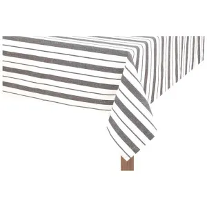 Fassel Cotton Table Cloth, 180x150cm, Charcoal Stripe by NF Living, a Table Cloths & Runners for sale on Style Sourcebook