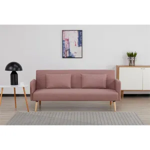 Brae Fabric Click Clack Sofa Bed, 3 Seater, Blush by Emporium Oggetti, a Sofa Beds for sale on Style Sourcebook