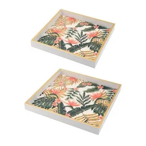 Tropical Botanic 2 Piece Square Tray Set by Diaz Design, a Trays for sale on Style Sourcebook
