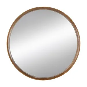 Yarrabah Timber Frame Round Wall Mirror, 80cm by Diaz Design, a Mirrors for sale on Style Sourcebook