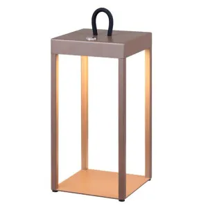 Sotra IP54 Indoor / Outdoor Rechargeable LED Touch Table Lamp, 3000K, Brown by Telbix, a Table & Bedside Lamps for sale on Style Sourcebook