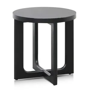 Elizabeth Round Side Table - Full Black by Interior Secrets - AfterPay Available by Interior Secrets, a Side Table for sale on Style Sourcebook
