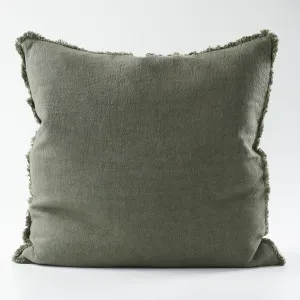 Luca® Boho Linen Cushion - Khaki | Filled Cushion / 60x60cm | Eadie Lifestyle by Eadie Lifestyle, a Cushions, Decorative Pillows for sale on Style Sourcebook