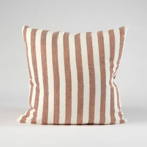 Santi Linen Outdoor Cushion - Off White/Nutmeg Stripe  | Cover Only / 50x50cm | Eadie Lifestyle by Eadie Lifestyle, a Cushions, Decorative Pillows for sale on Style Sourcebook