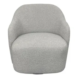 Zoltan Boucle Fabric Swivel Armchair, Light Grey by Dodicci, a Chairs for sale on Style Sourcebook